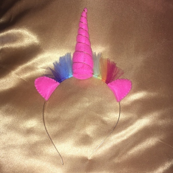 Custom Rainbow Pink Unicorn horn Headband Adult - Picture 3 of 4